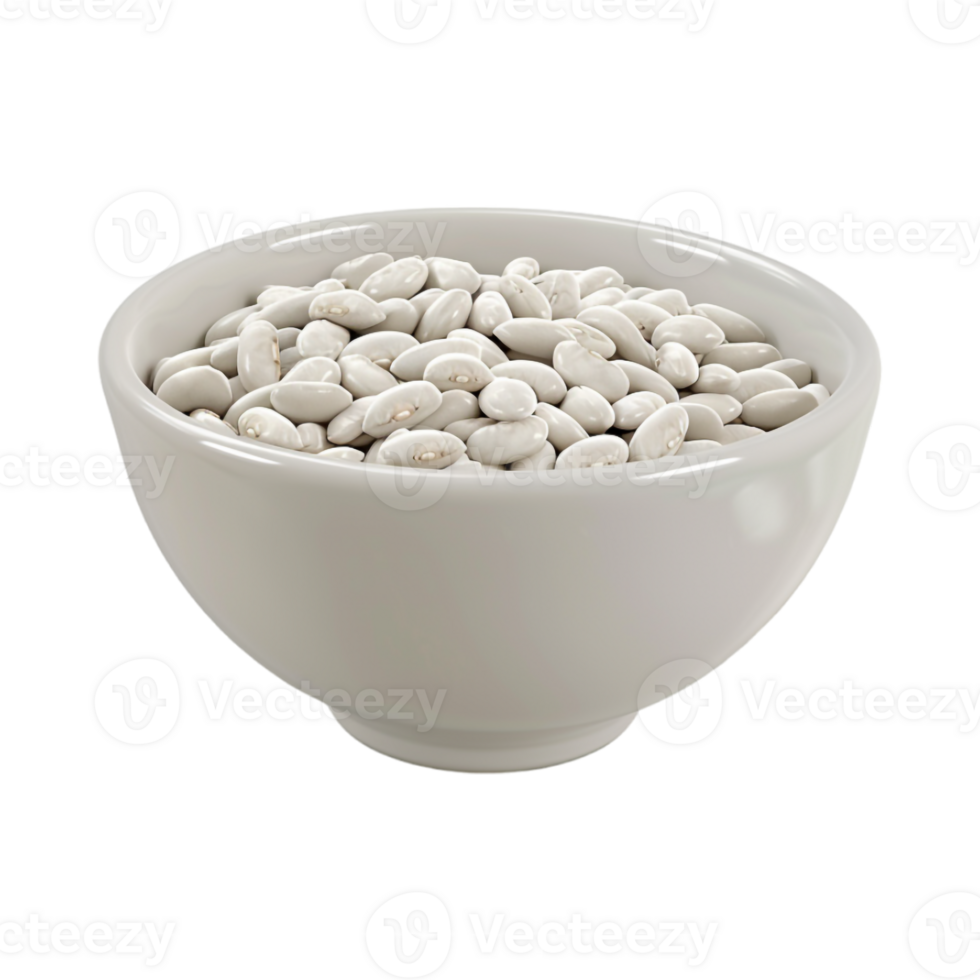 White Butter Beans on Transparent Background png