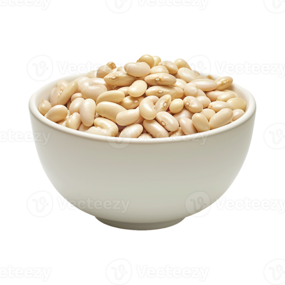 White Butter Beans on Transparent Background png