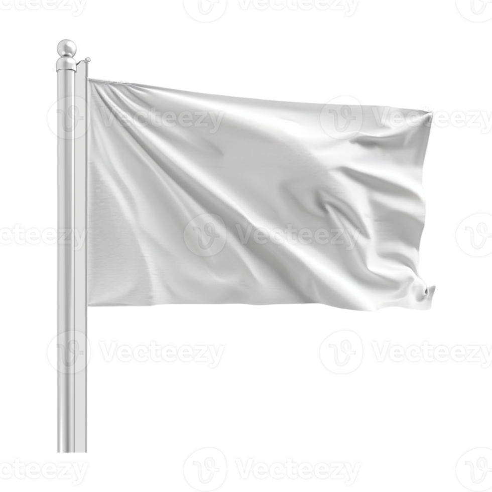 White Waving Flag on Transparent Background png