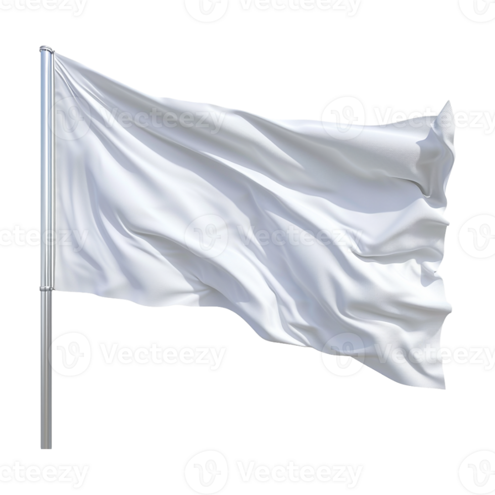 White Waving Flag on Transparent Background png