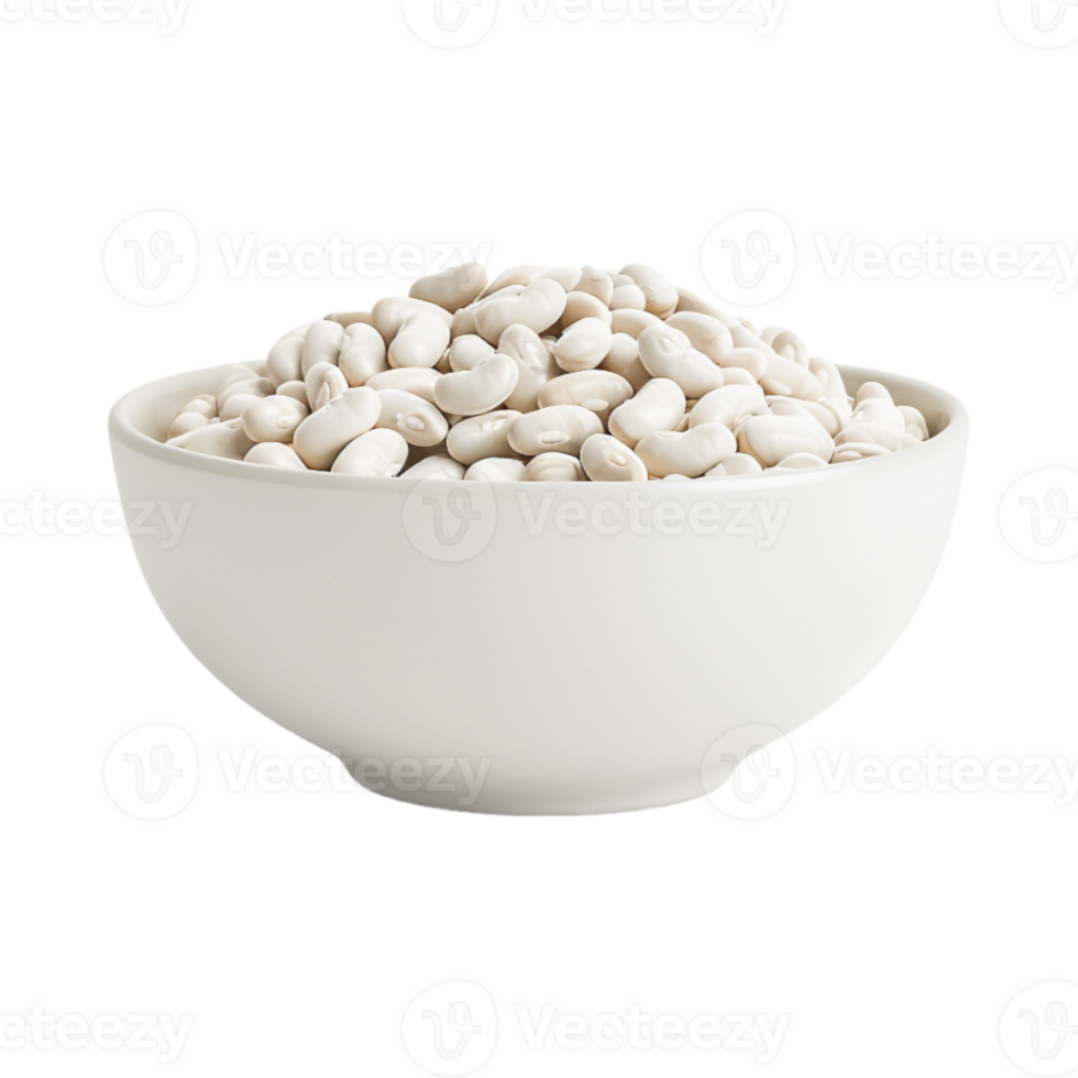 White Butter Beans on Transparent Background png