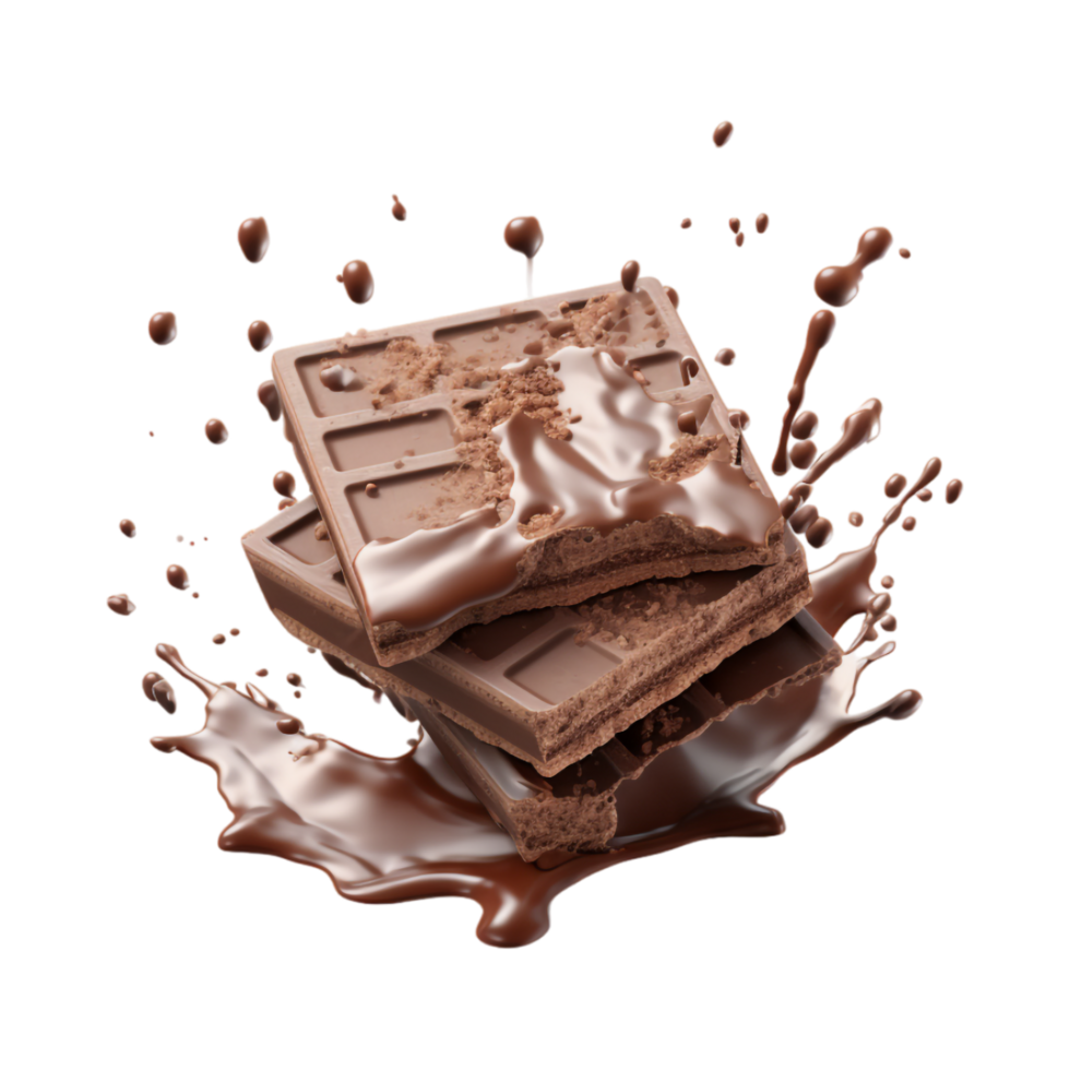 Chocolate Biscuits with Splash on Transparent Background png
