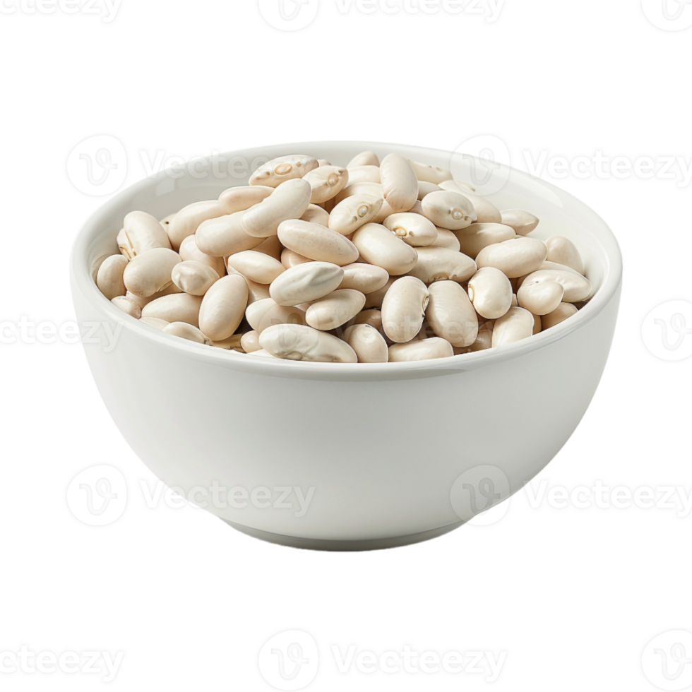 White Butter Beans on Transparent Background png