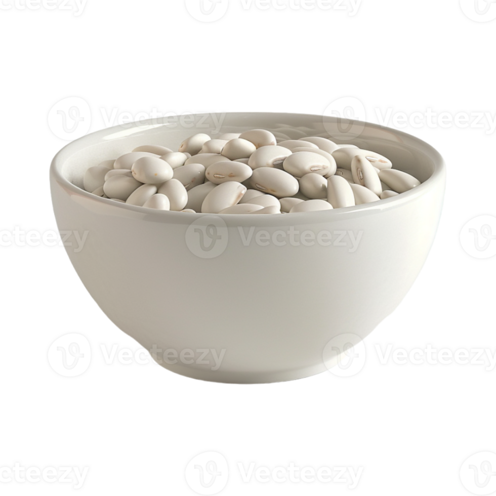 White Butter Beans on Transparent Background png