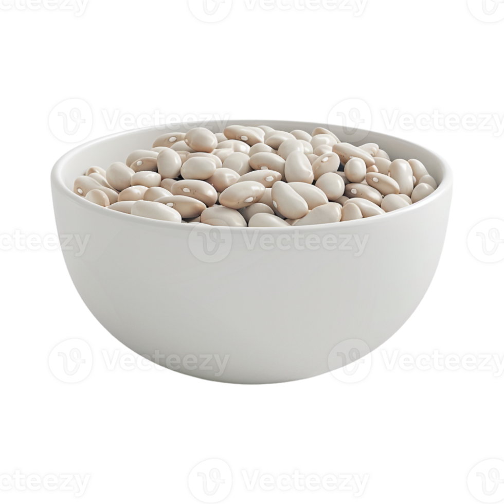 White Butter Beans on Transparent Background png