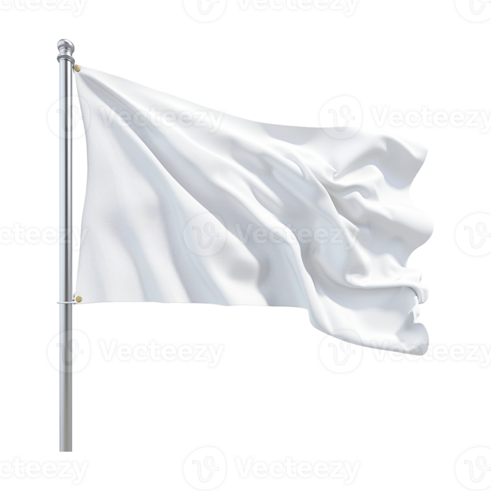 White Waving Flag on Transparent Background png
