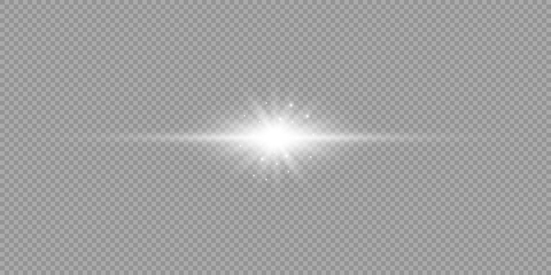 White horizontal light effect of lens flares vector