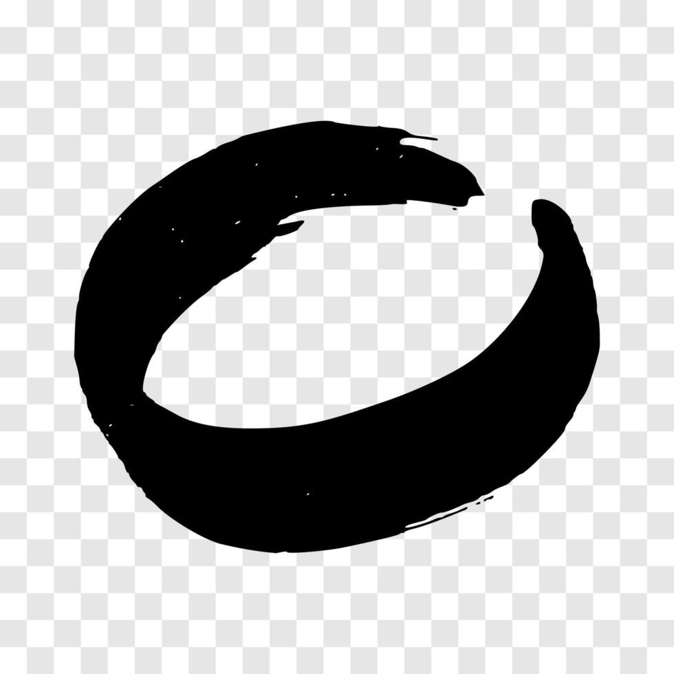 Black grunge brush strokes in circle form vector