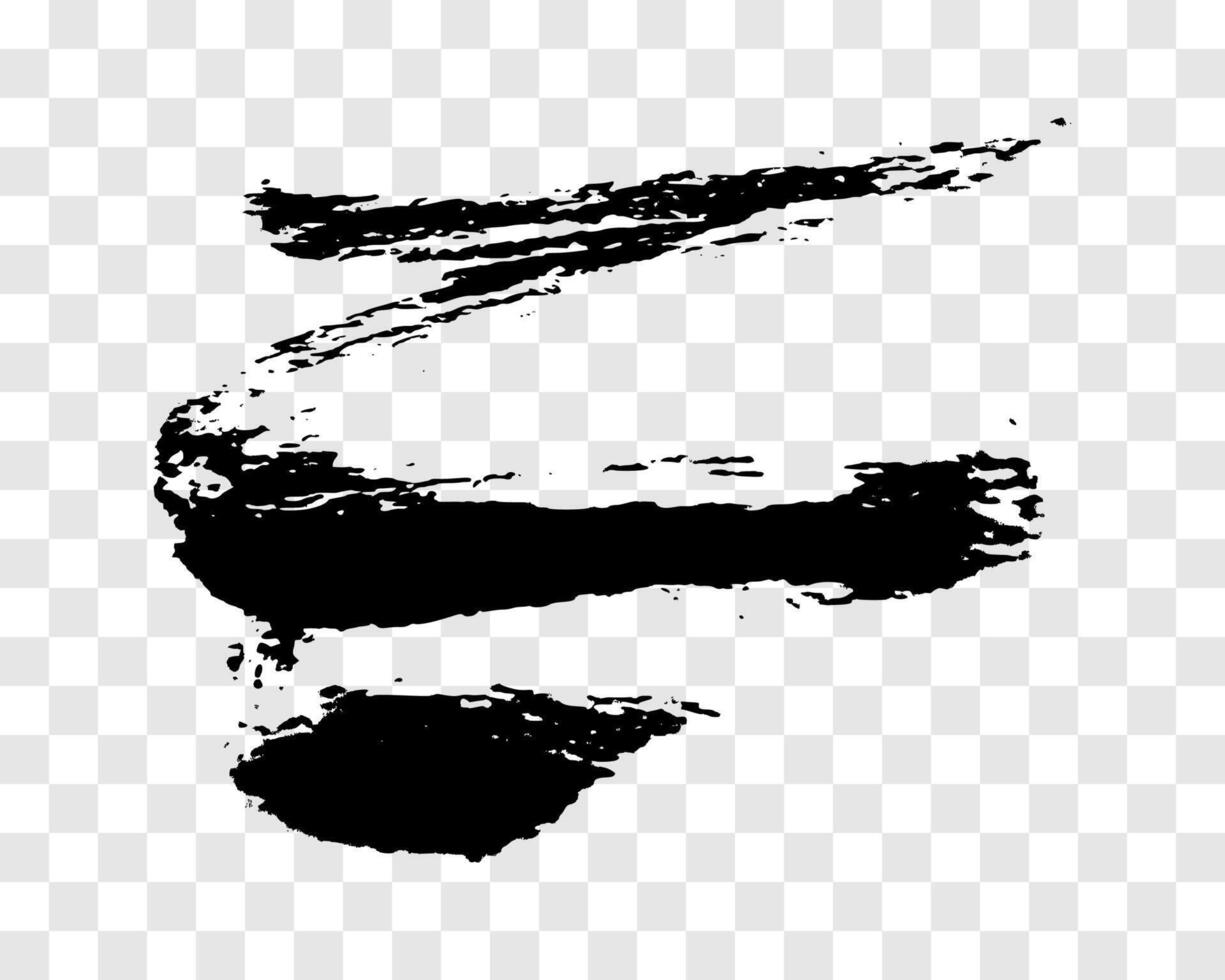 Black brush stroke. Hand drawn ink spot isolated on background. illustration vector