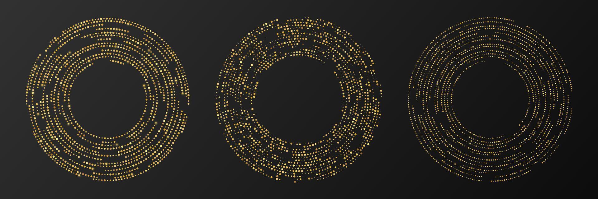 Abstract gold glowing halftone dotted background vector