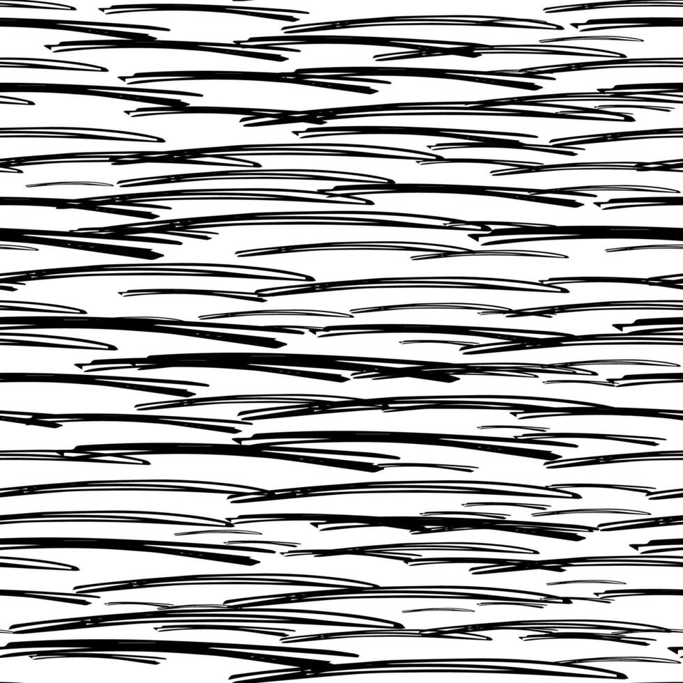 Seamless pattern with black pencil brushstrokes vector