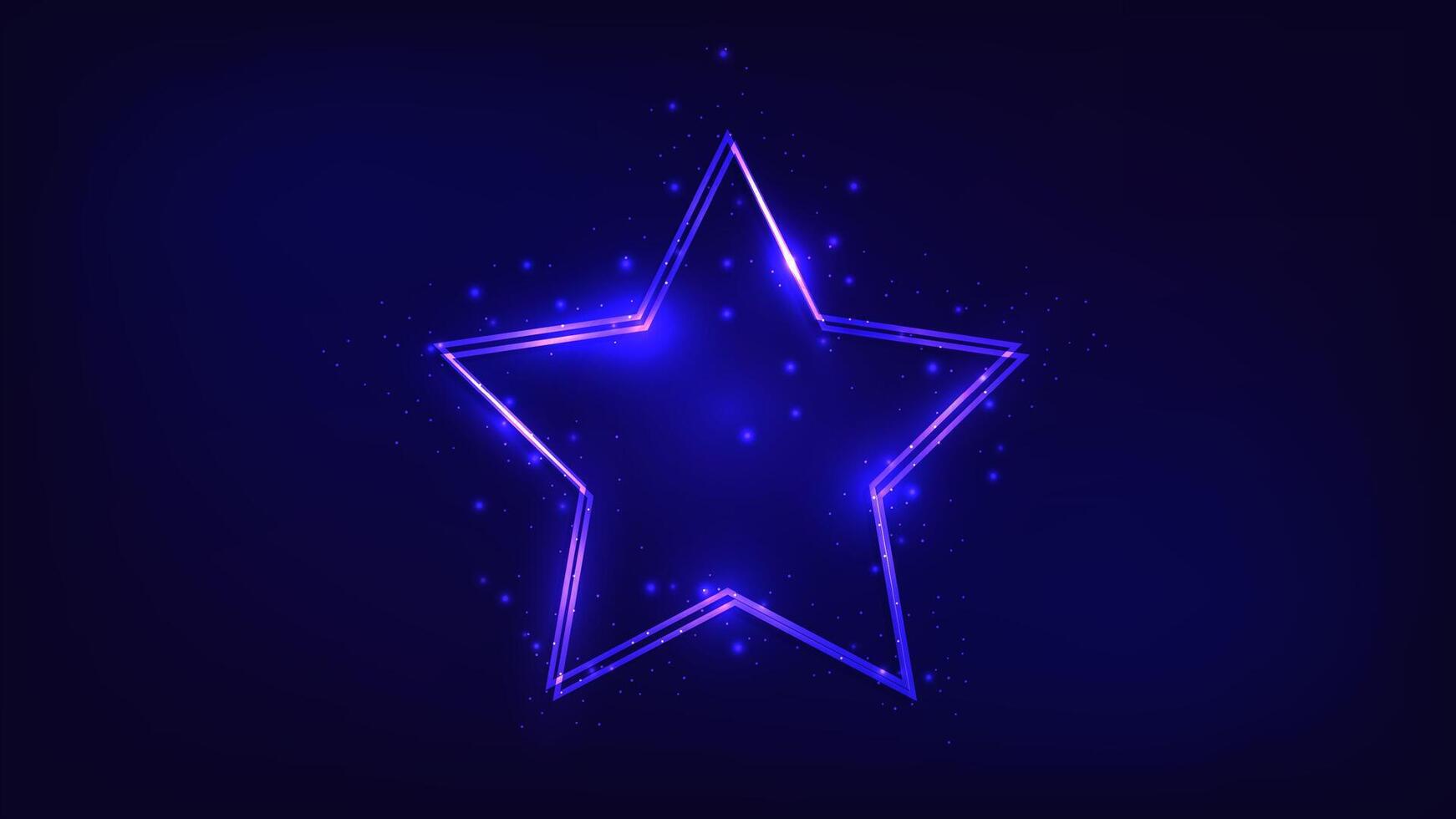 Neon double frame with shining effects vector