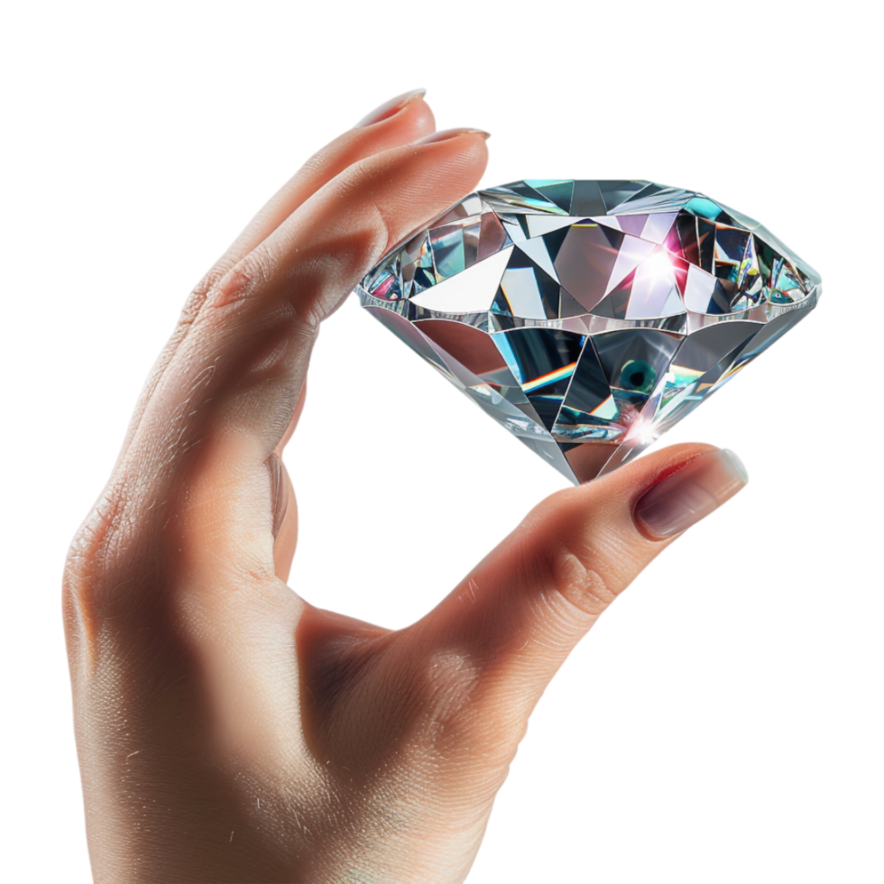 Diamond in Hand on Transparent Background png