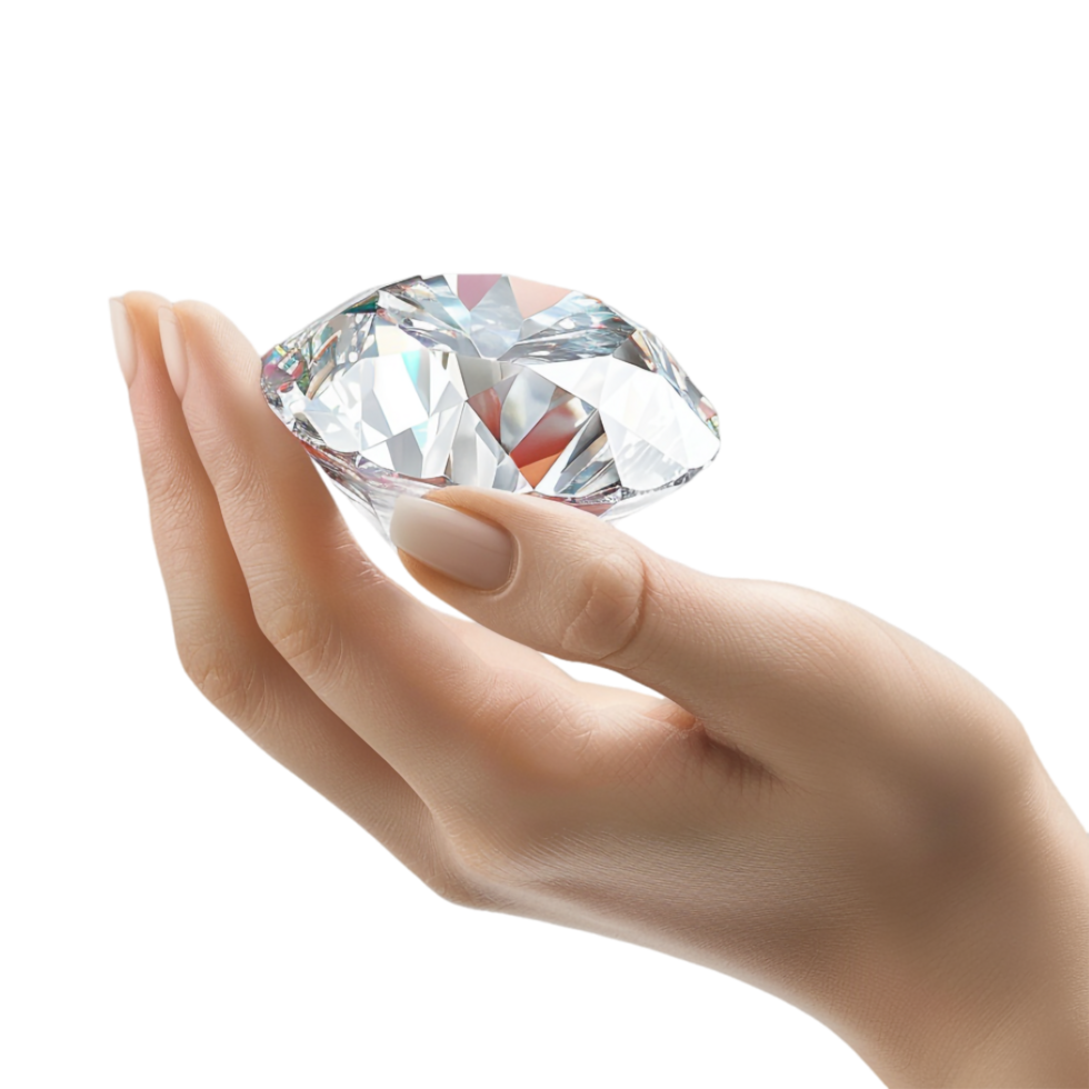 Diamond in Hand on Transparent Background png