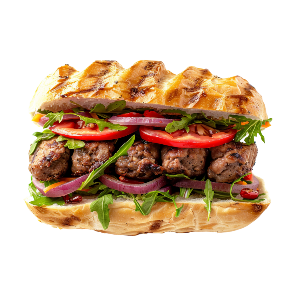 Meat ball sandwich on Transparent Background png