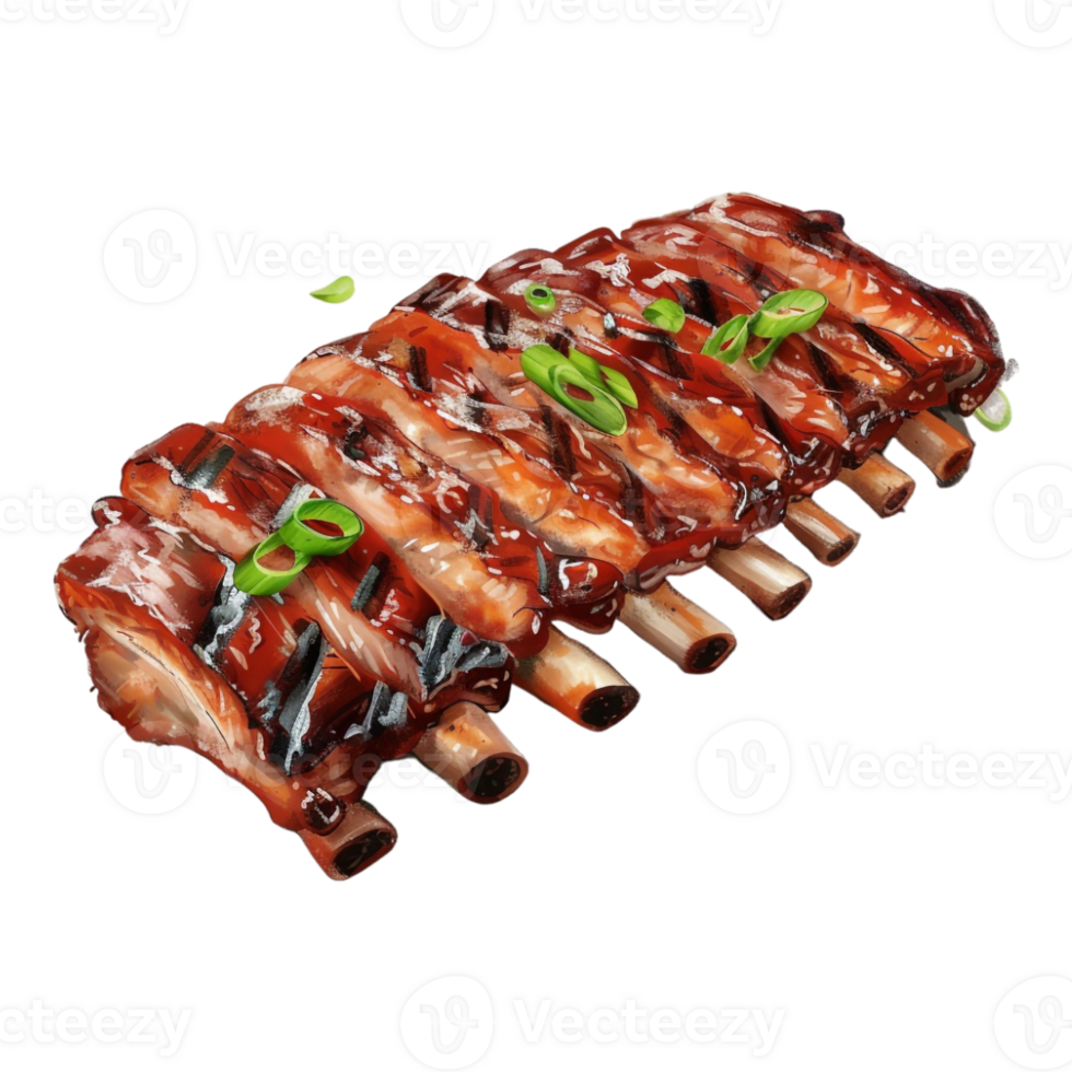 Mutton Grilled Ribs Piece on Transparent Background png