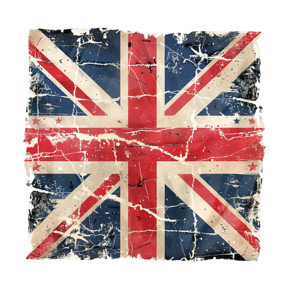 Grunge United Kingdom Flag on Transparent Background png
