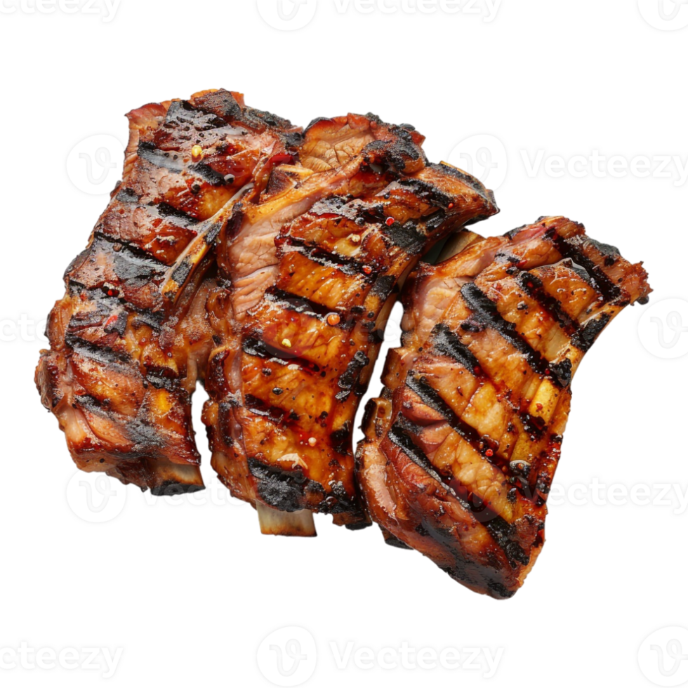 Mutton Grilled Ribs Piece on Transparent Background png