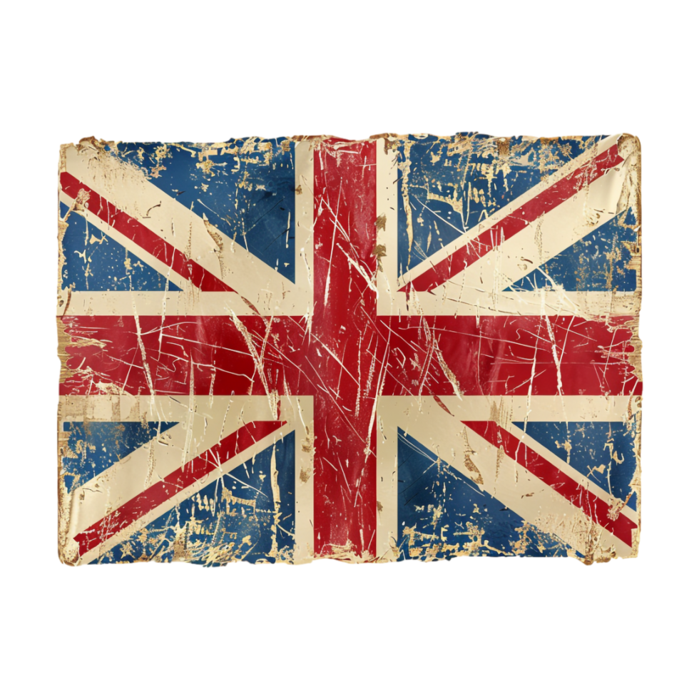 Grunge United Kingdom Flag on Transparent Background png