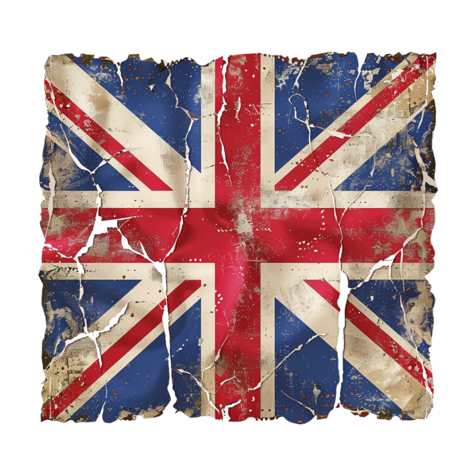 Grunge United Kingdom Flag on Transparent Background png