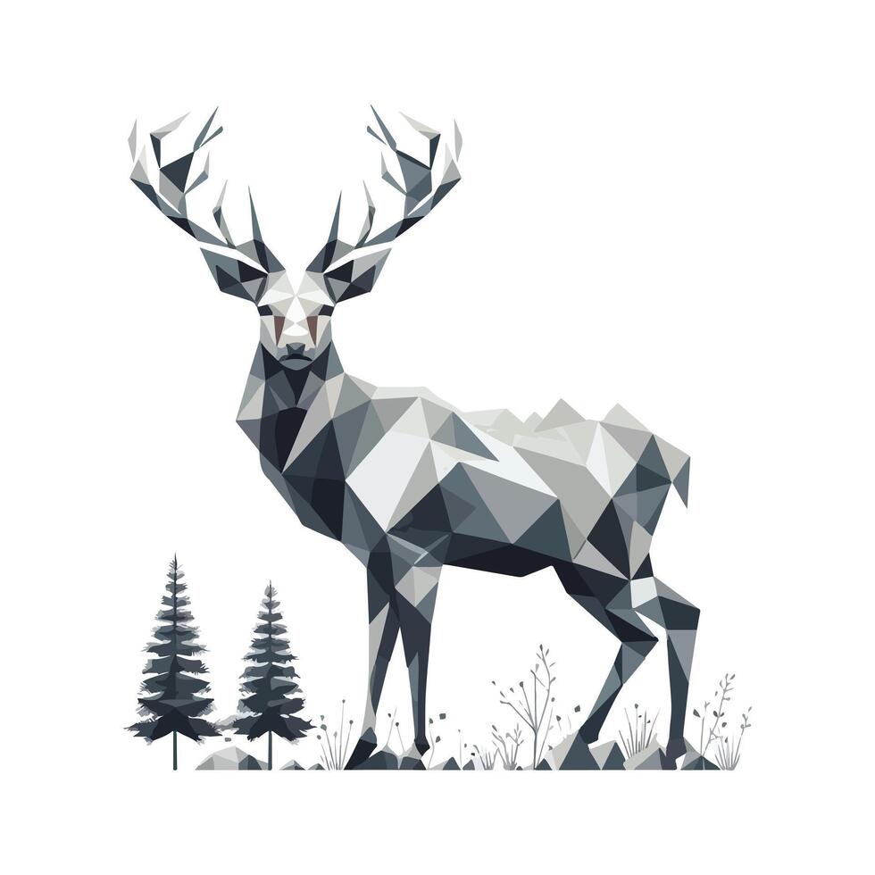 Deer illustration White Background vector