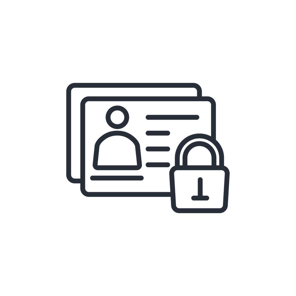 data privacy icon. .Editable stroke.linear style sign for use web design,logo.Symbol illustration. vector
