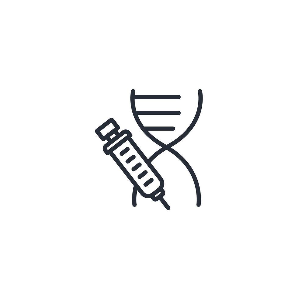 genetic modification icon. .Editable stroke.linear style sign for use web design,logo.Symbol illustration. vector