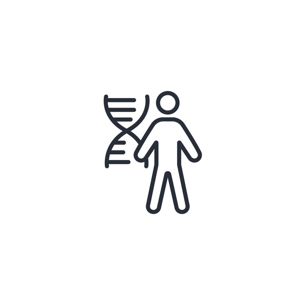 genetic icon. .Editable stroke.linear style sign for use web design,logo.Symbol illustration. vector