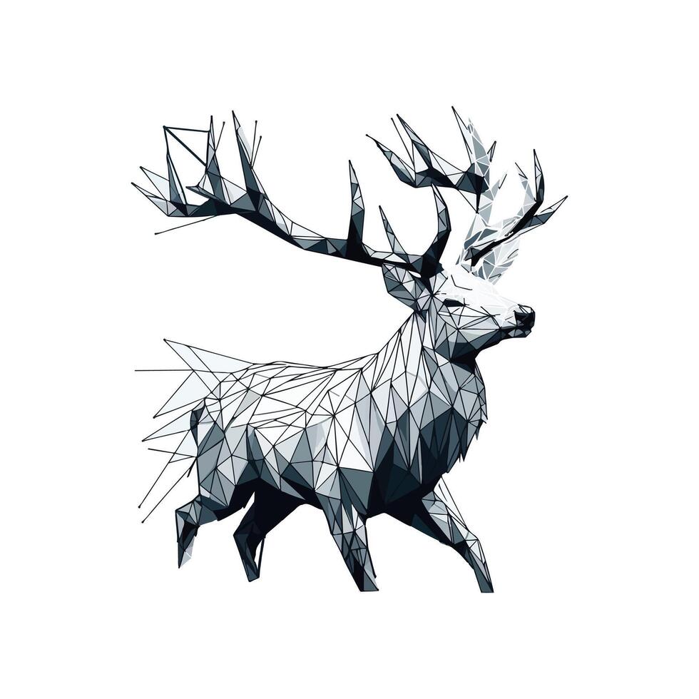 Deer illustration White Background vector