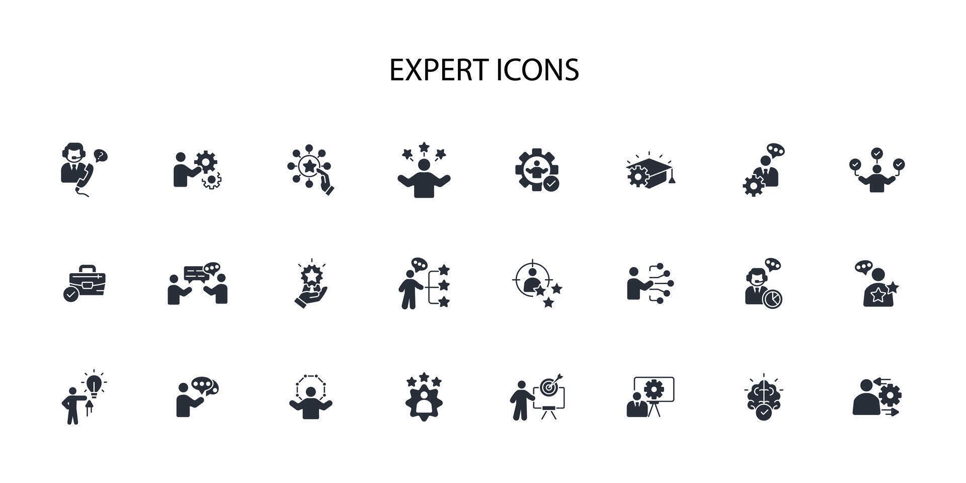 Expert icon set..Editable stroke.linear style sign for use web design,logo.Symbol illustration. vector
