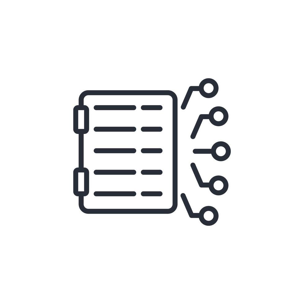 digital data icon. .Editable stroke.linear style sign for use web ...