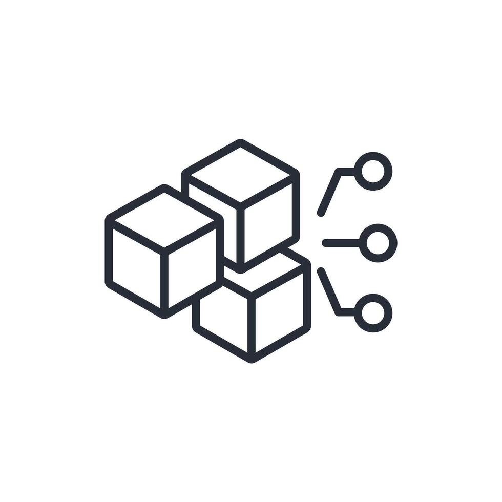 Blockchain icon. .Editable stroke.linear style sign for use web design,logo.Symbol illustration. vector