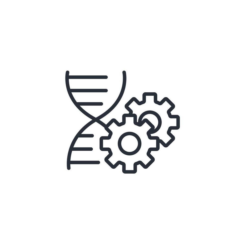 gene therapy icon. .Editable stroke.linear style sign for use web design,logo.Symbol illustration. vector