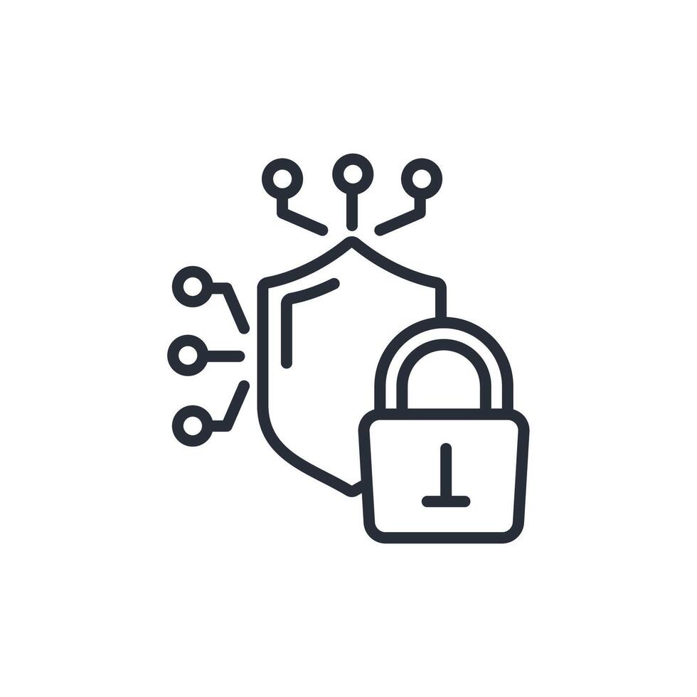 cyber security icon. .Editable stroke.linear style sign for use web design,logo.Symbol illustration. vector