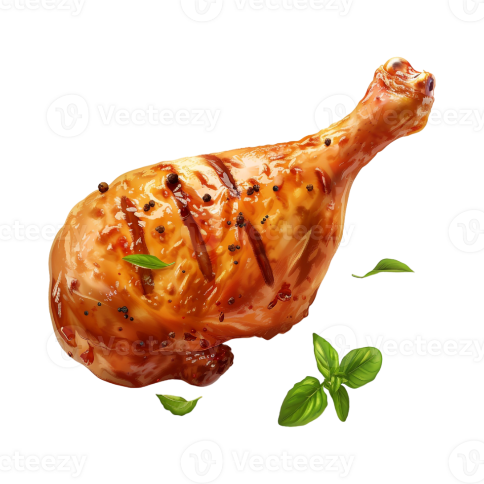 Fried Chicken Leg Piece on Transparent Background png