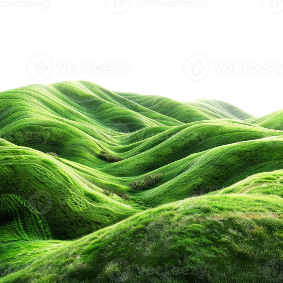 Green Land Footer landscape on Transparent Background png