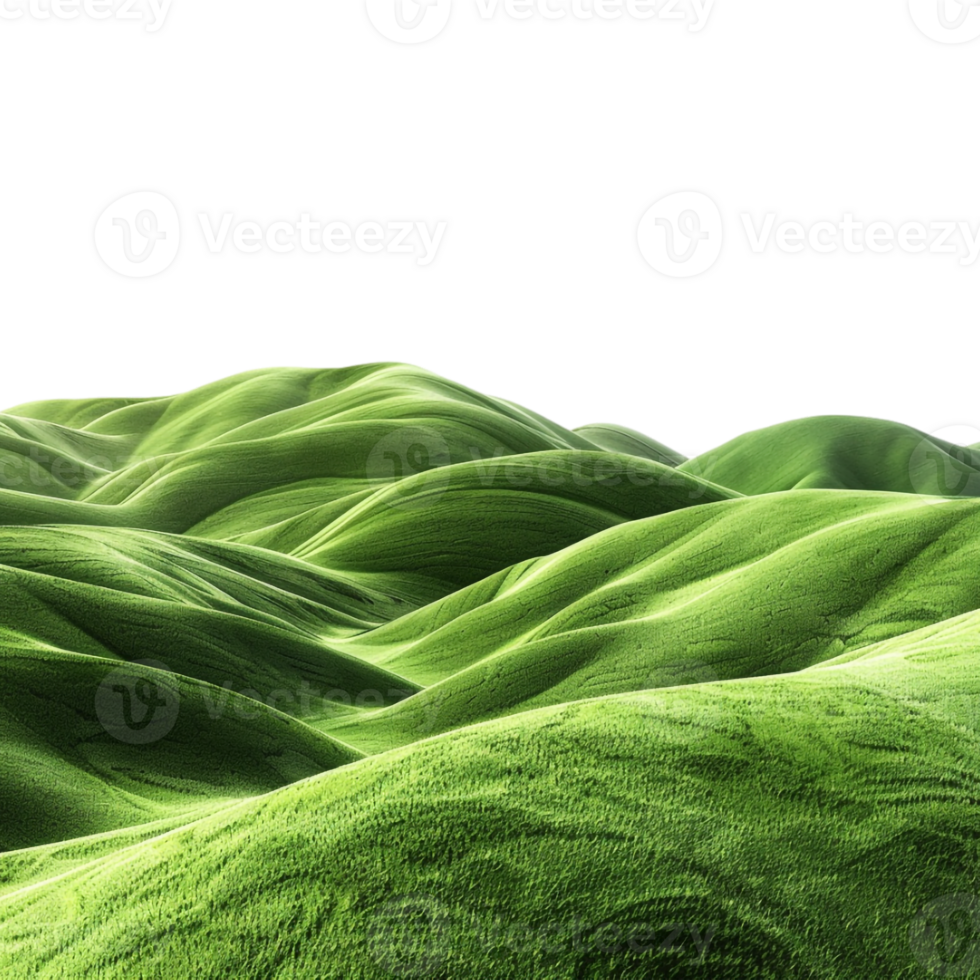 Green Land Footer landscape on Transparent Background png