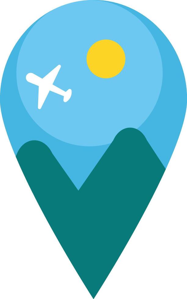 GPS icon with night mountains landscape Navigation symbol. vector