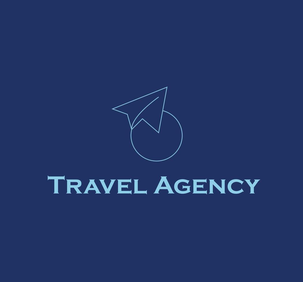 tour and travel logo design, airplane with circle icon illustration. vector