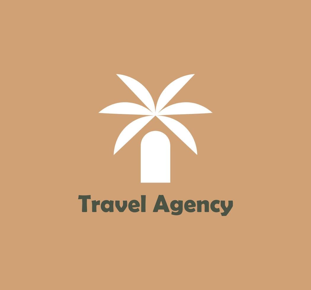 palms icon logo of travel and travel agency vector