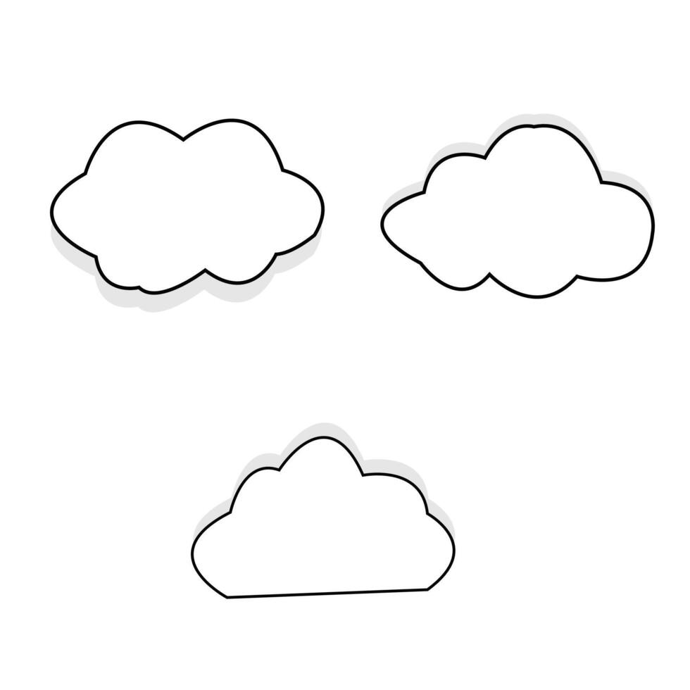 Cloud Icon Black Line Clouds Illustration Weather Climate Symbol Computing Storage Logo Cartoon Bubble Sign Isolated Variations vector