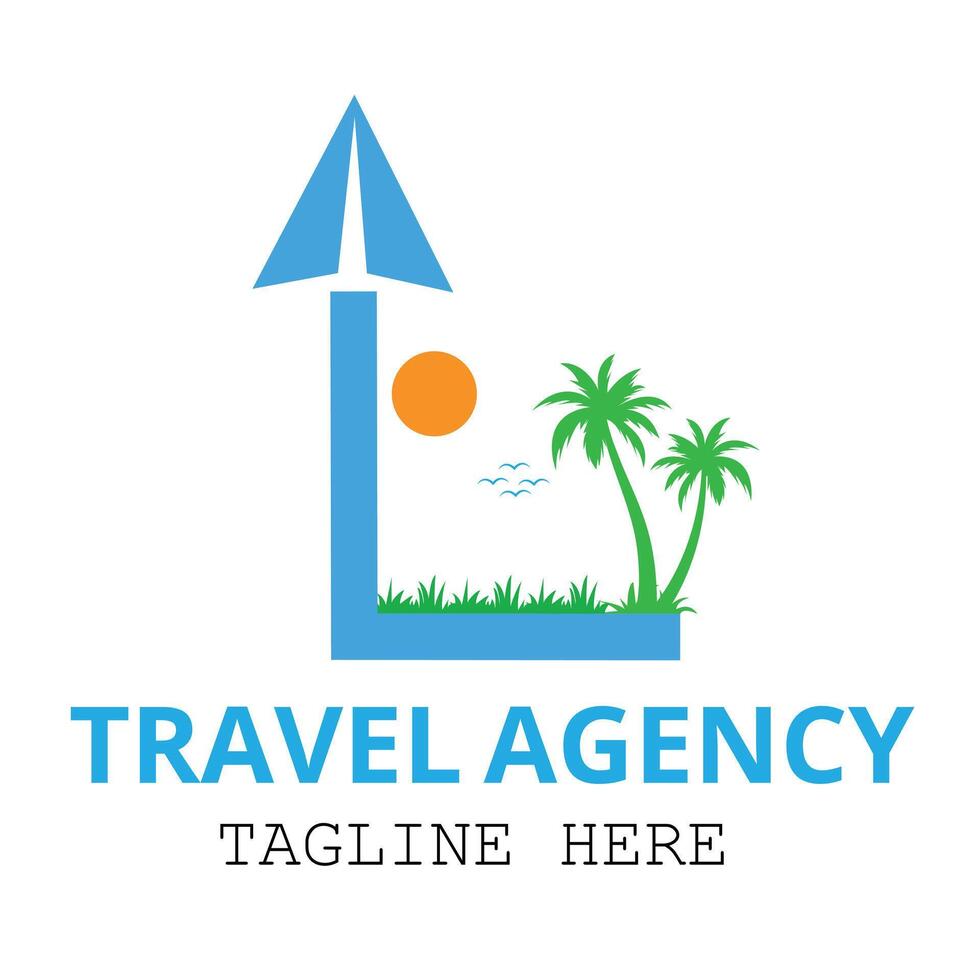 Grow Travel agent logo design. illustration vector