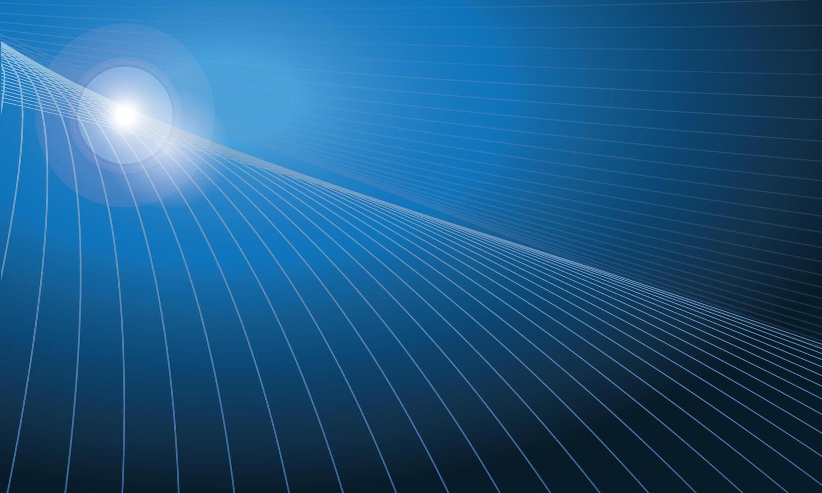 Dynamic orbit line with flare light on blue background vector