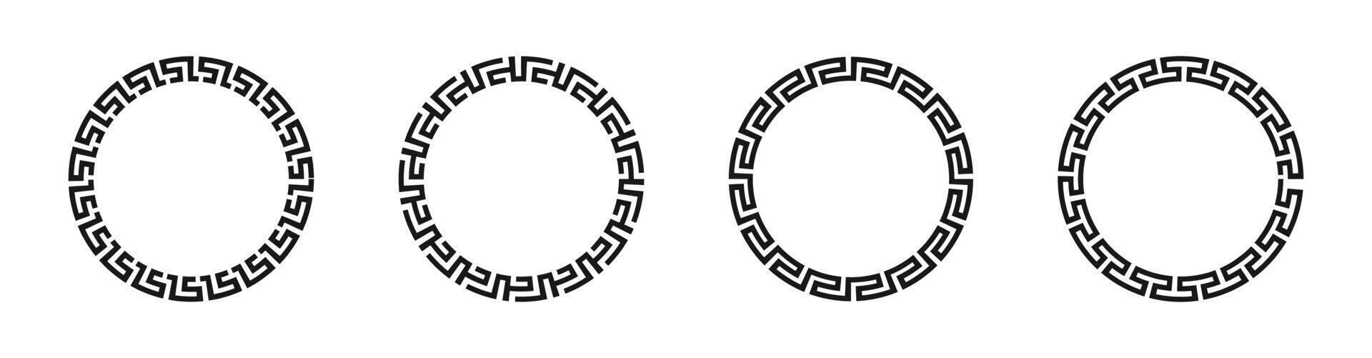 Tibal ornament circle set. Round traditional frames. vector
