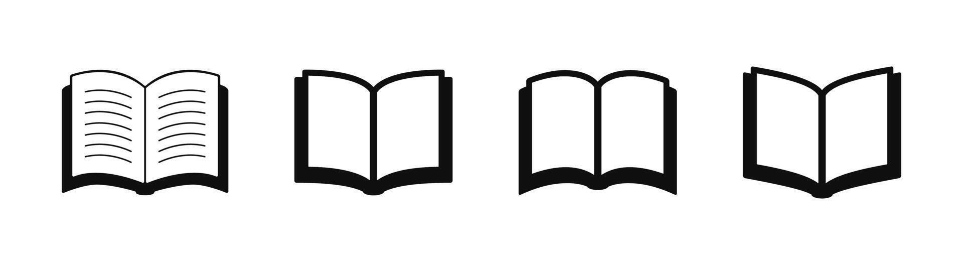Book icon set. Books open learning concept icons. vector