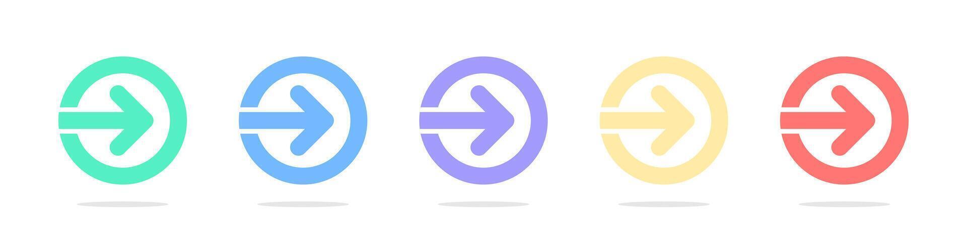 Colored up arrows. Arrow icons. Arrow cursor. Arrow collection. Flat Arrows. Arrows set. vector