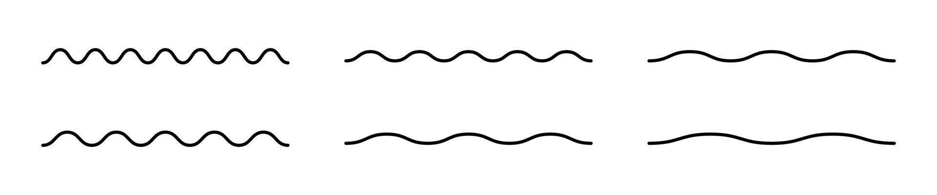 Curved lines. Wavy, zig-zag lines, stripes element. water waves. Set of wavy zigzag lines. zigzag lines and waves. vector