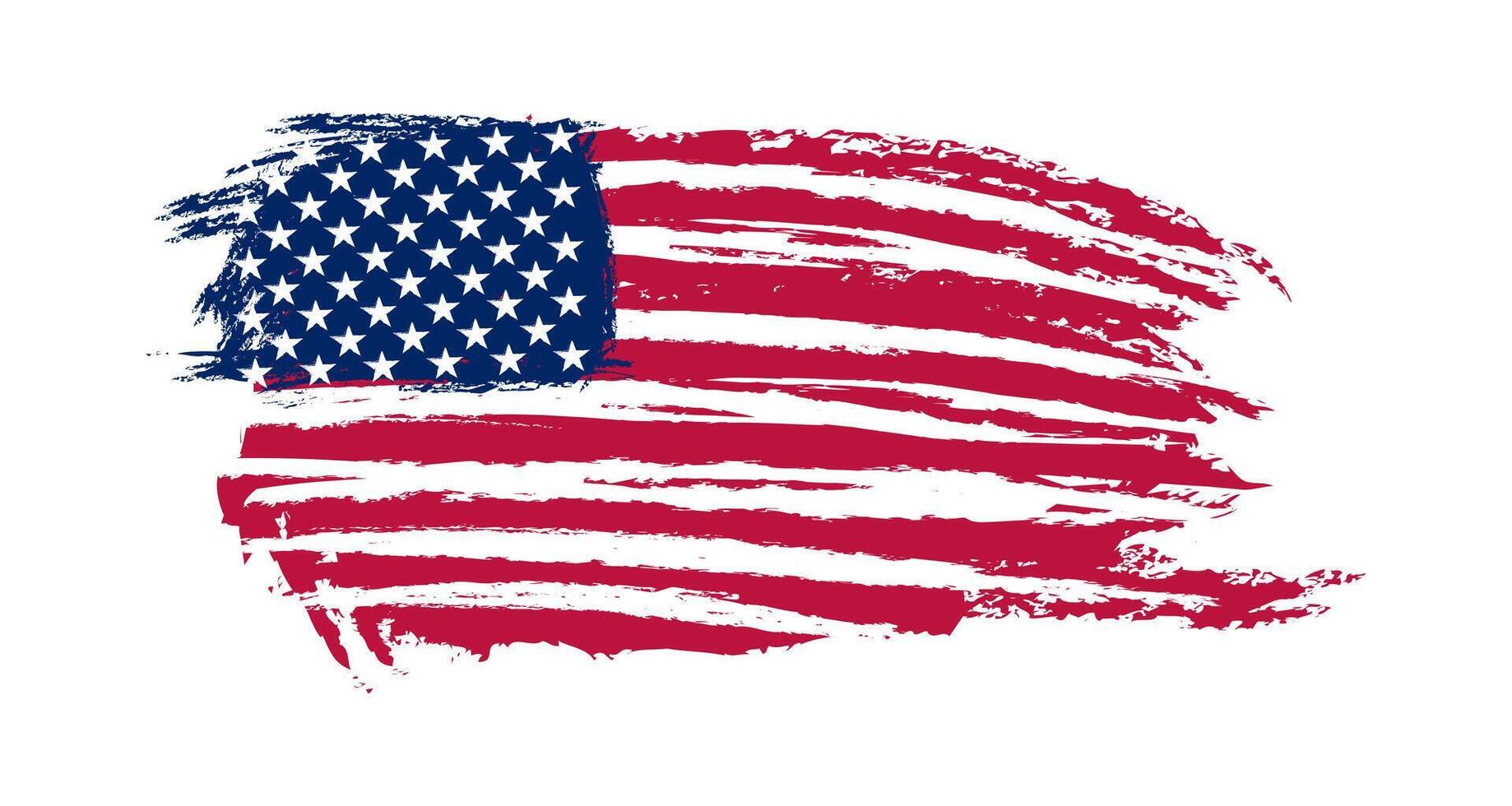 USA flag grunge illustration. American national symbol. vector