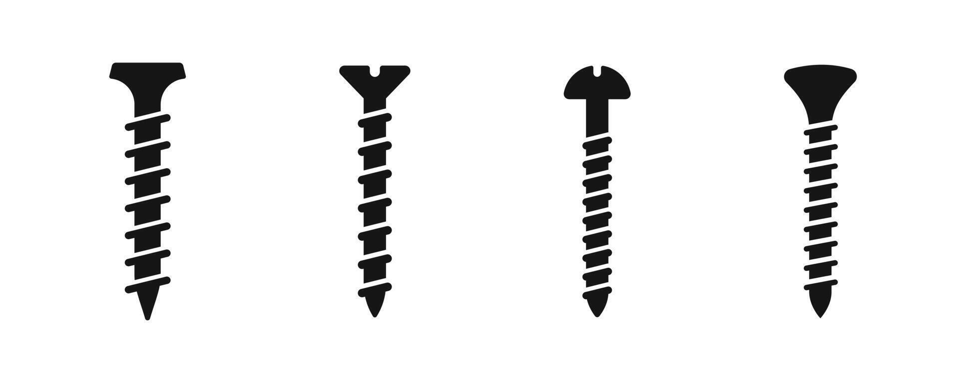 Set of screws. Screws, nuts, nails. Screw icons. Screw icons. vector