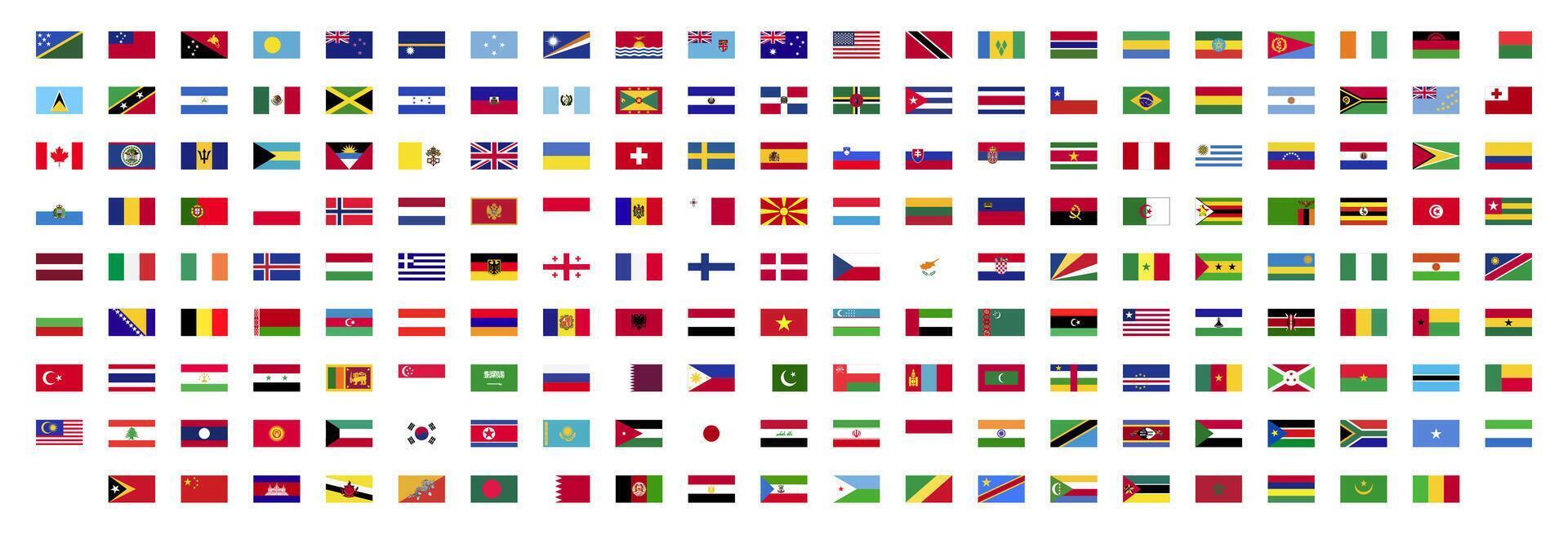 Countries flag big collection. Flags of every country set. vector